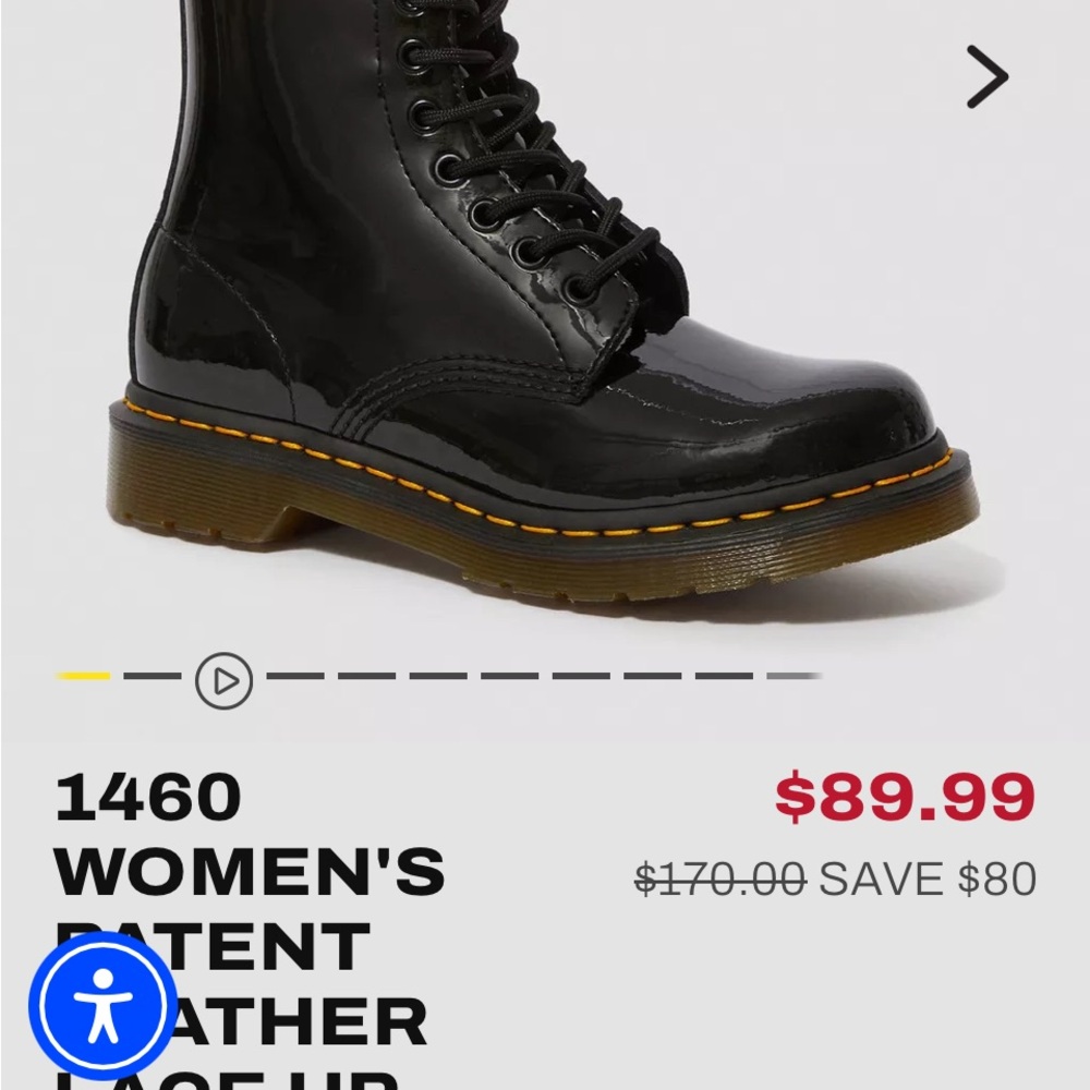 Dr. Martens Women's Shiny Black Lace Up Boots